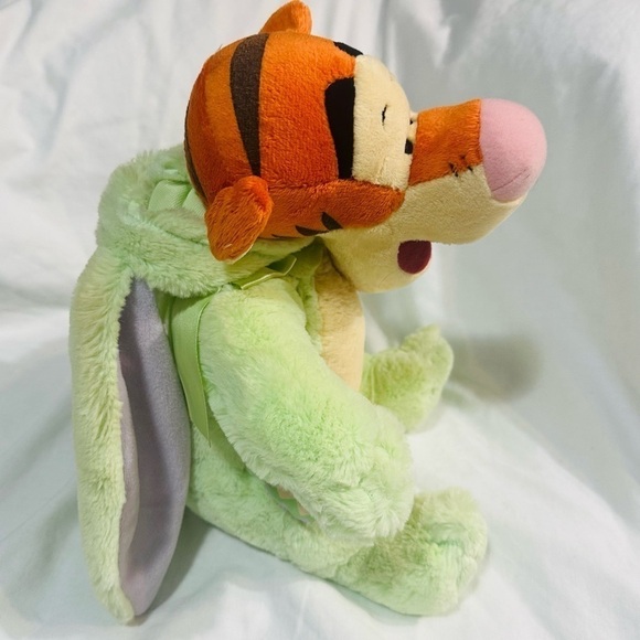 AUTHENTIC DISNEY Winnie the Pooh TIGGER Green EASTER Bunny Costume 13” Plush - Picture 4 of 6